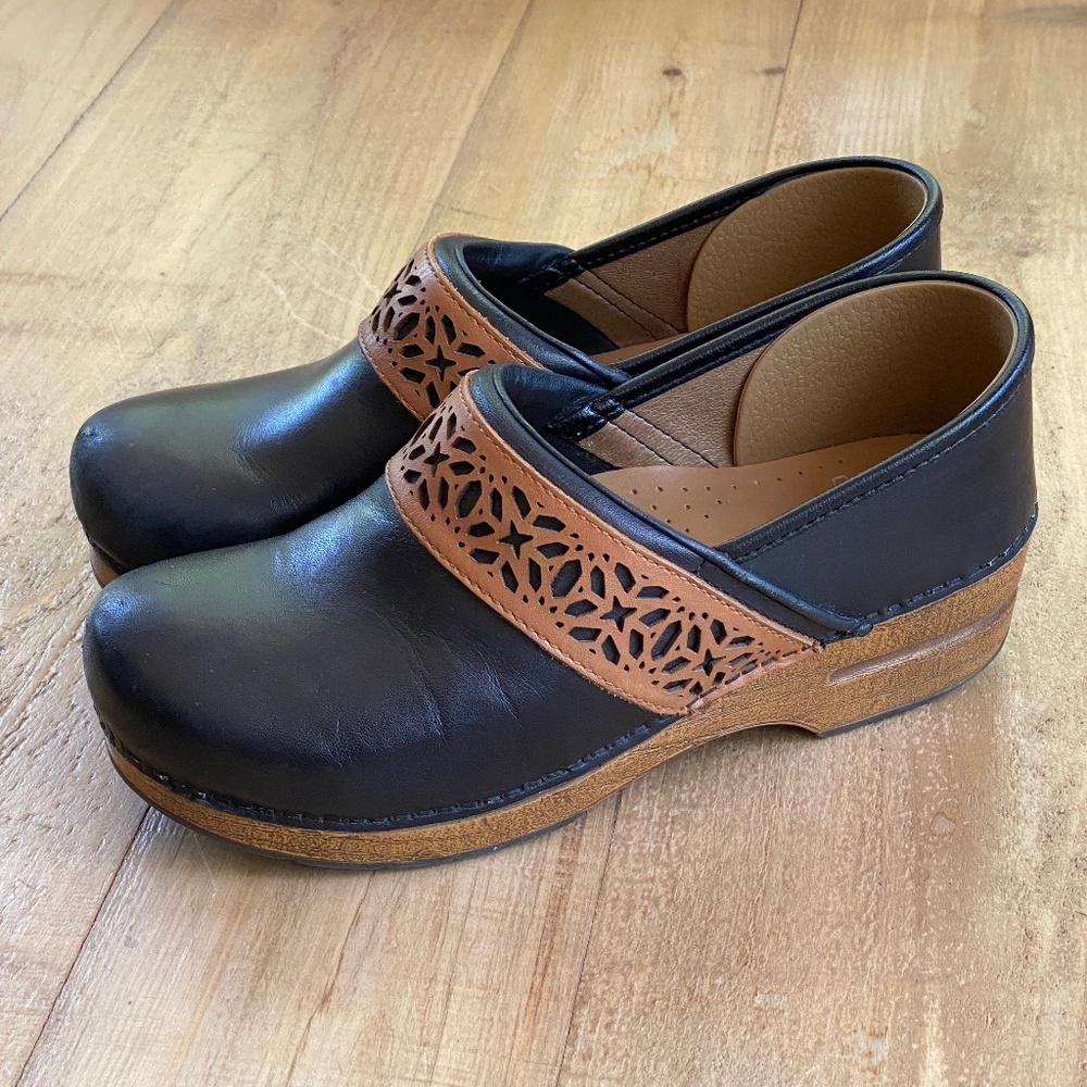 DANSKO Pavan Black & Brown Clog Size 40